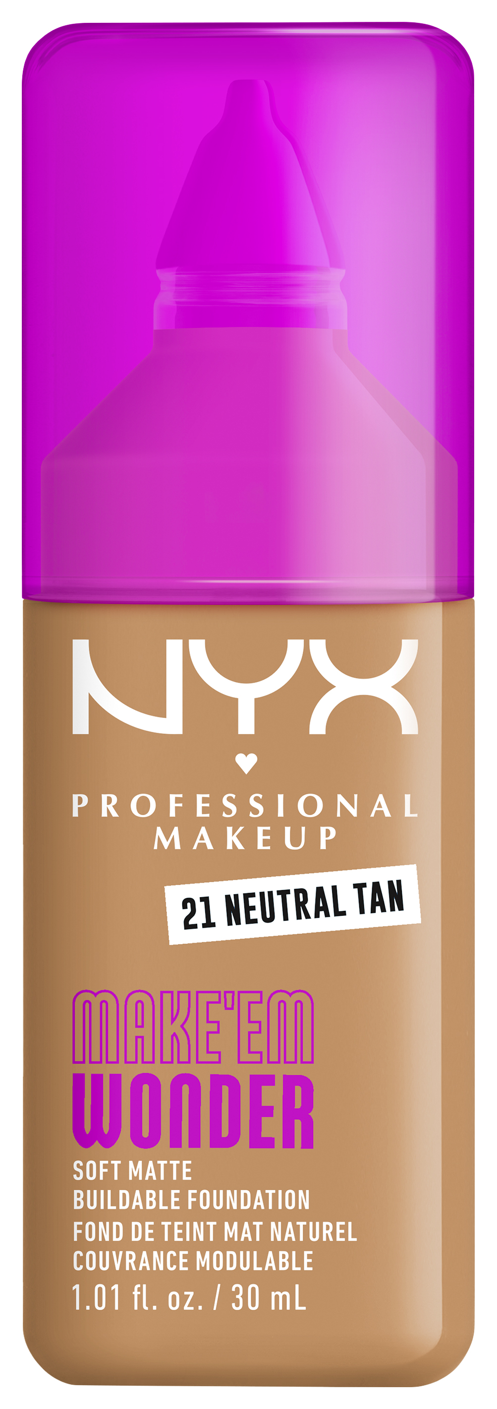 Nyx Professional Makeup Make 'em Wonder - Foundation 21 Neutral Tan 30ml