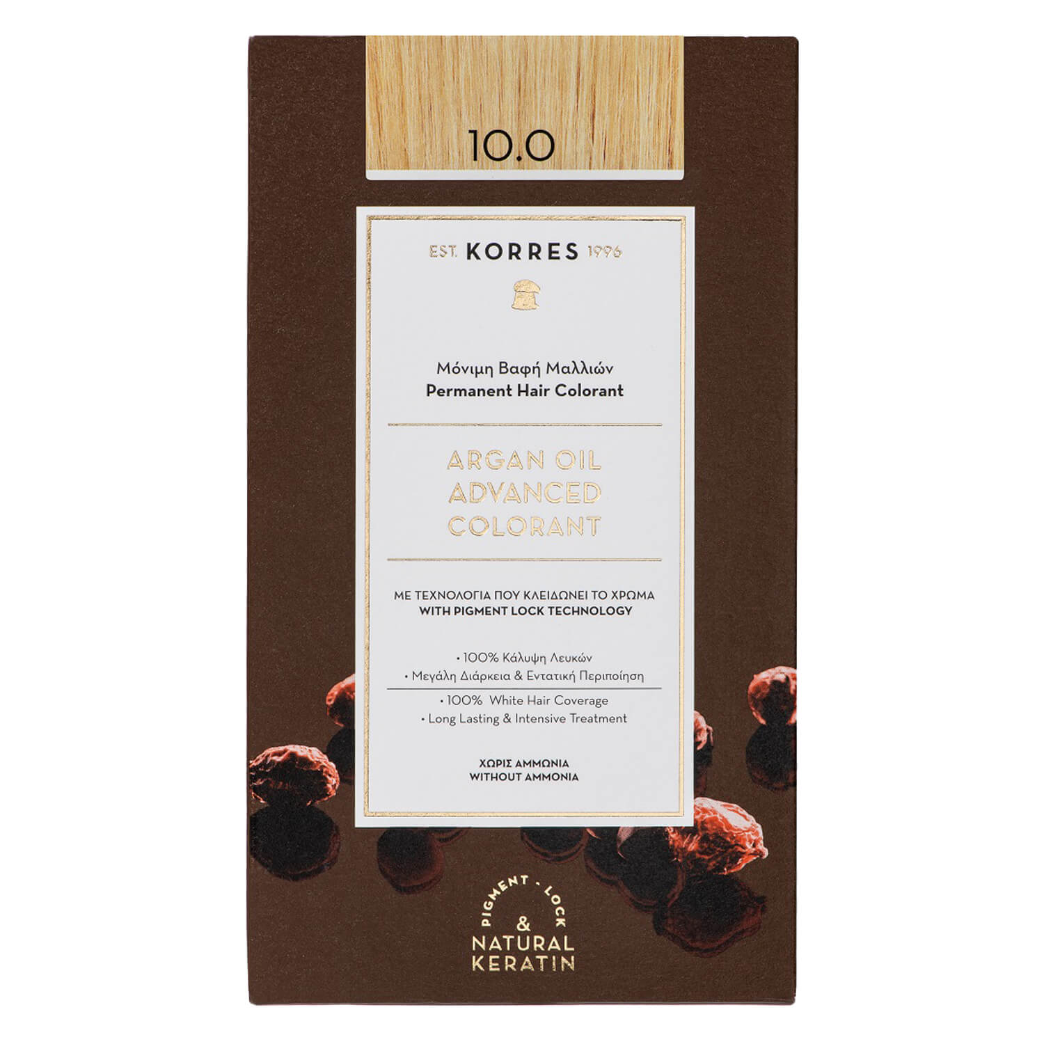 Korres Color – Argan Oil Hochentwickelte Haarcoloration Platinum Blonde / Platinblond 10.0 1x