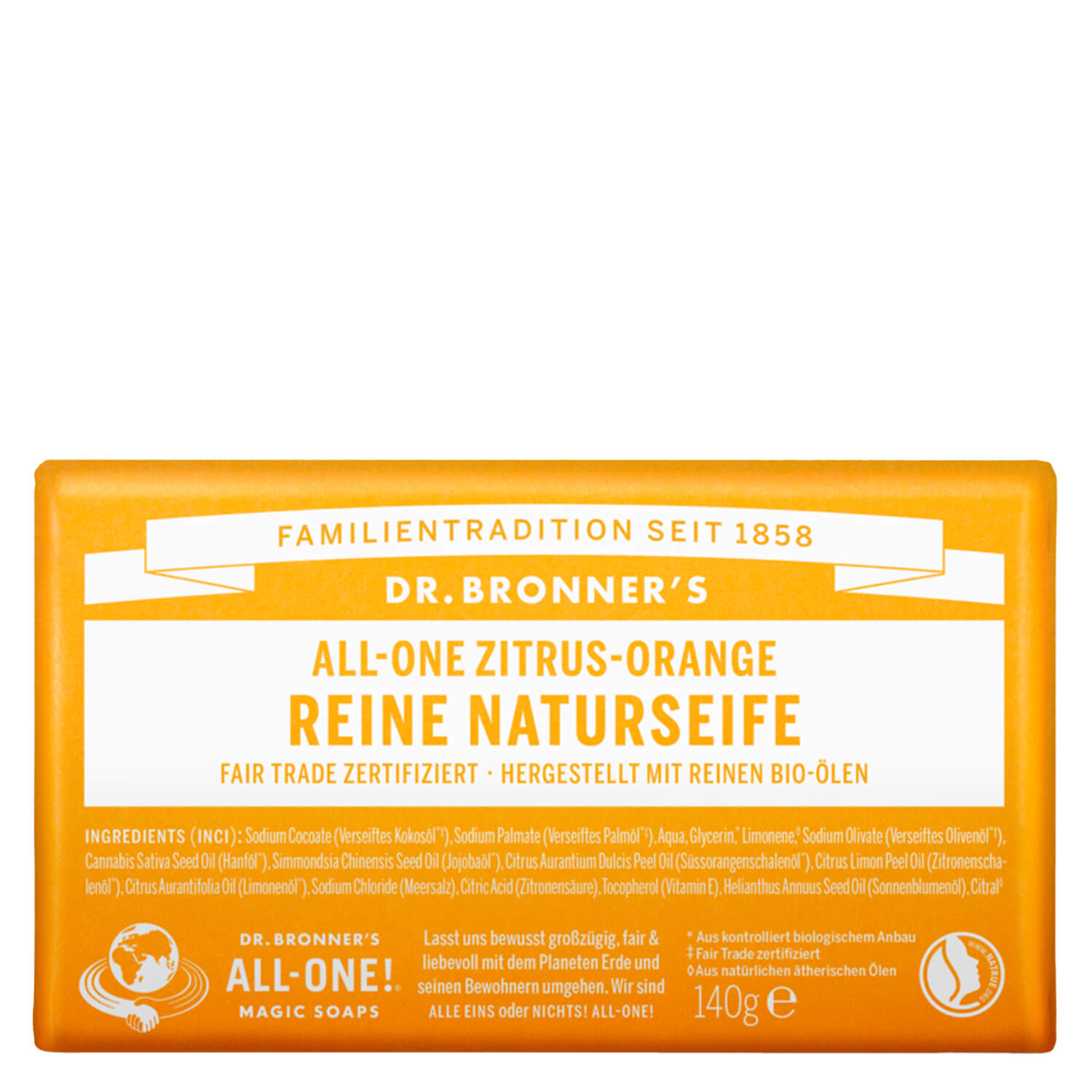 Dr. Bronner’s – Naturseife Citrus Orange 140g