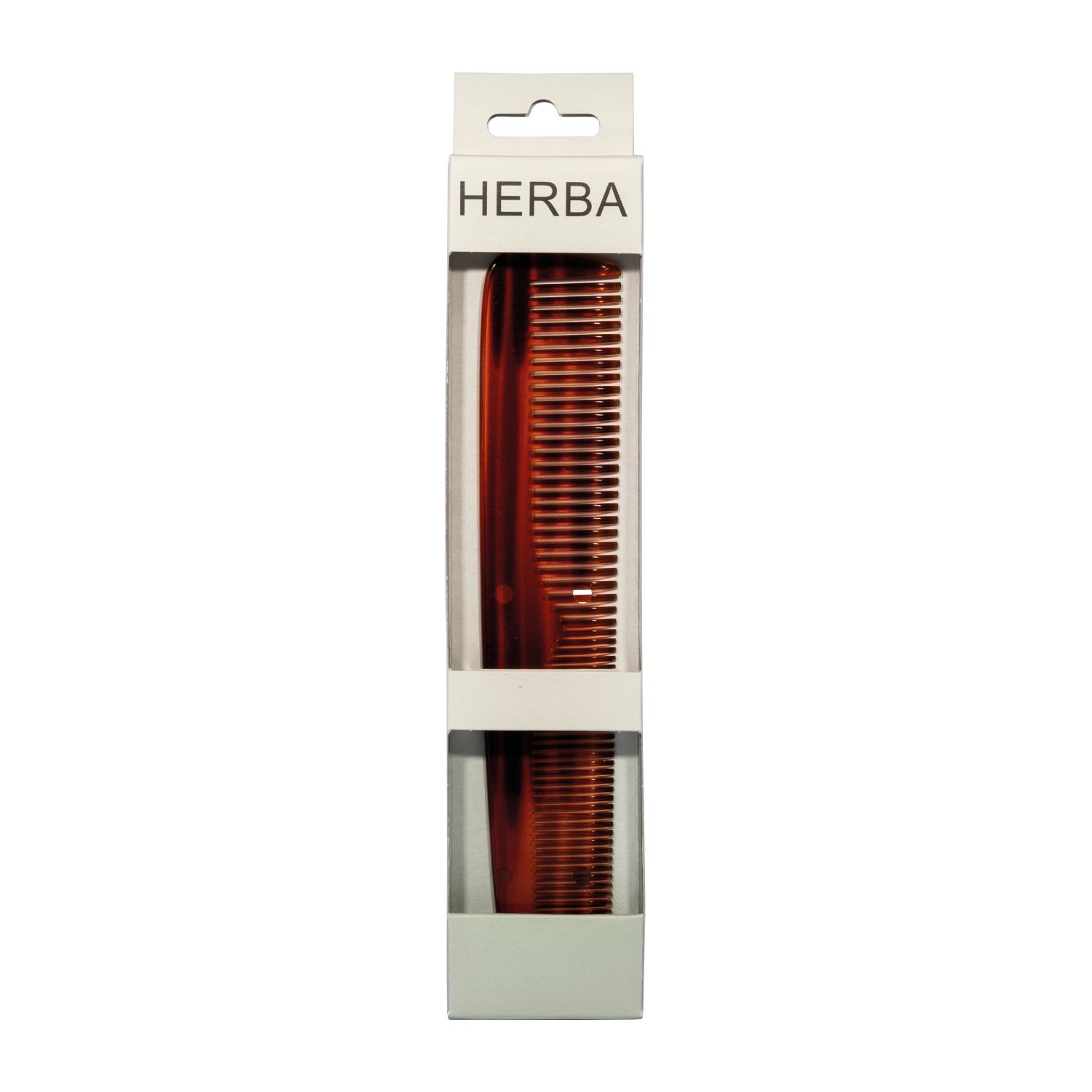 Herba – Frisierkamm, Handgesägt, Acetat, Braun, 18 Cm 1stk