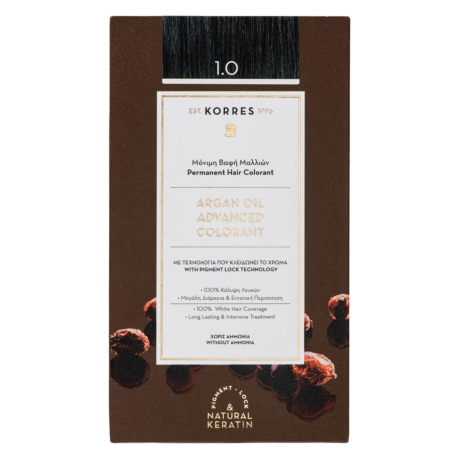 Korres Color – Argan Oil Hochentwickelte Haarcoloration Black / Schwarz 1.0 1x