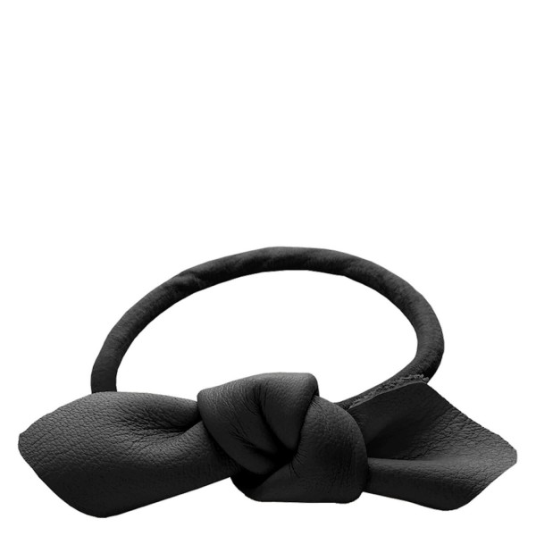 Image of Corinne World - Leather Bow Small Hair Tie Black