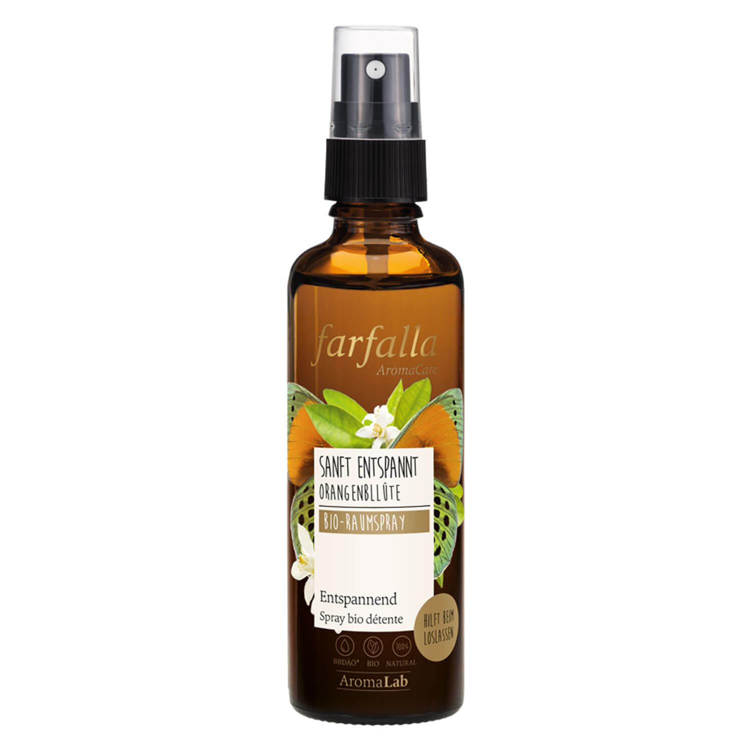 Farfalla Sanft Entspannt – Orangenblüte Entspannender Bio-Raumspray 75ml