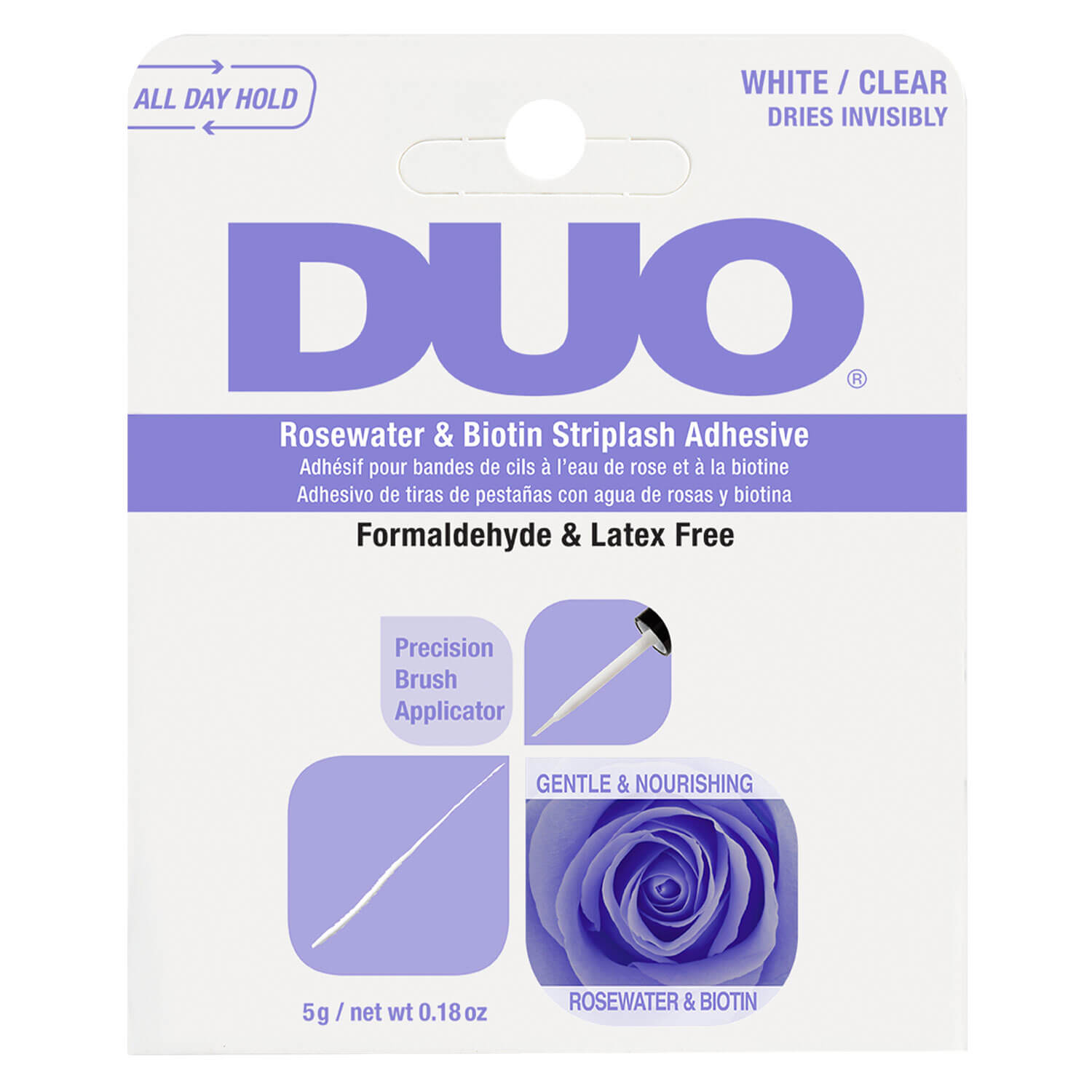 Duo - Adhesive White/Clear Rosewater & Biotin 5g