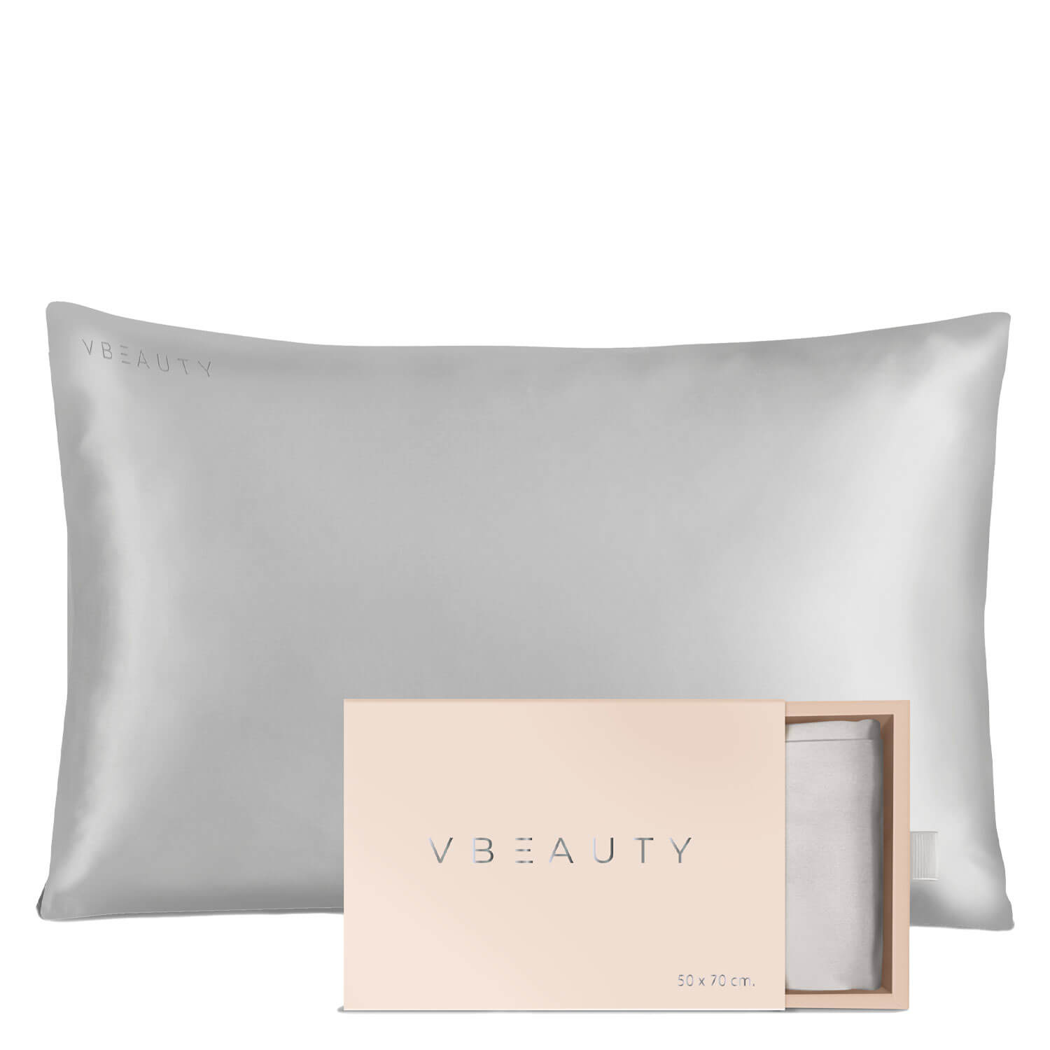 Vbeauty Tools – Beauty Seidenkissen Silber 1x 50x70cm