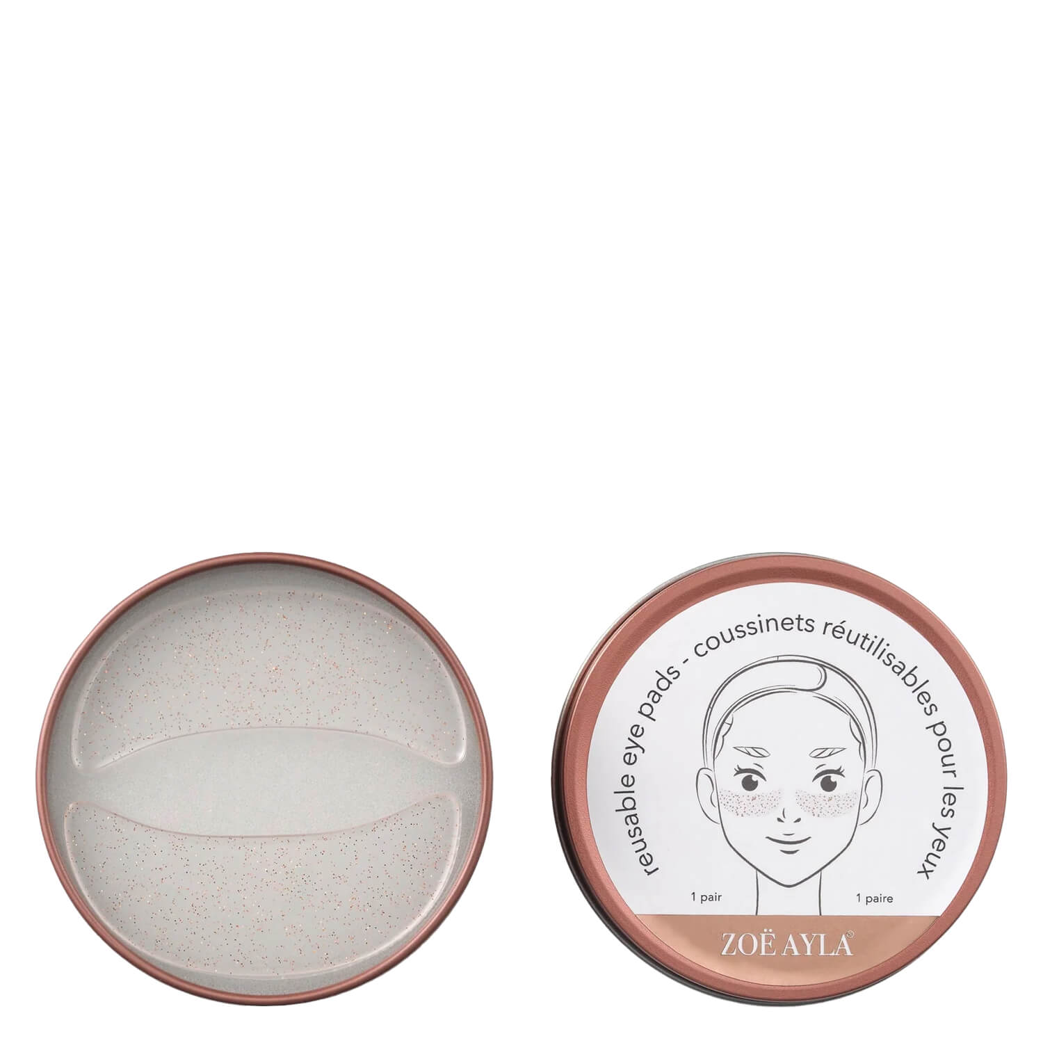 ZOË AYLA Rosegold Glitter Reuseable Eye Pads + Tin Case PerfectHair.ch