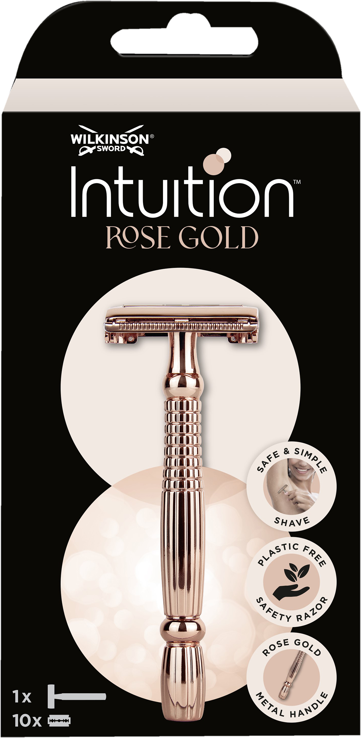 Wilkinson - Intuition Rose Gold Rasierhobel Mit 10 Klingen 1stk