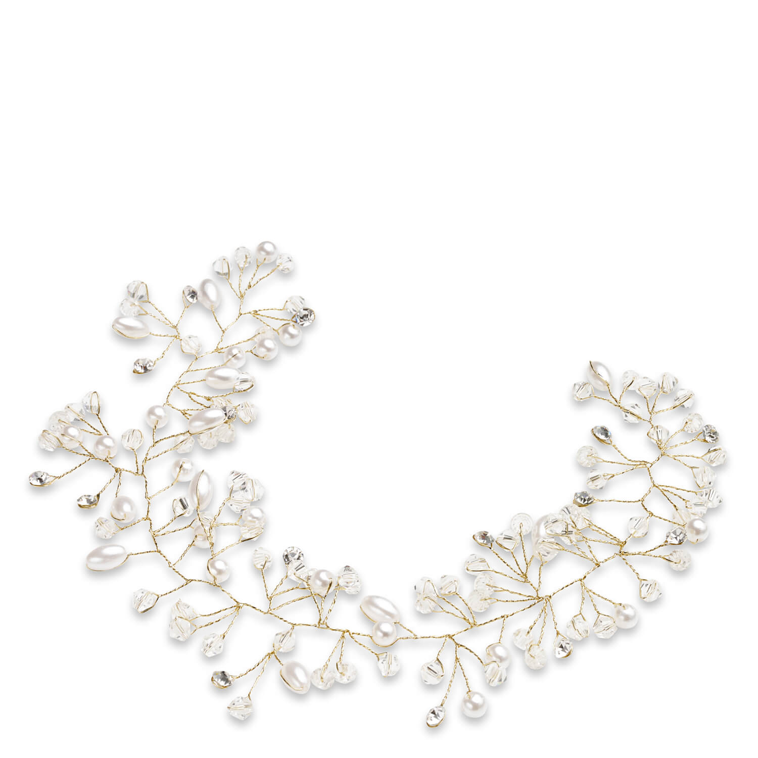 Trisa Celebride Haarschmuck Perlen & Strass Boho & Vintage Stil Gold 1x