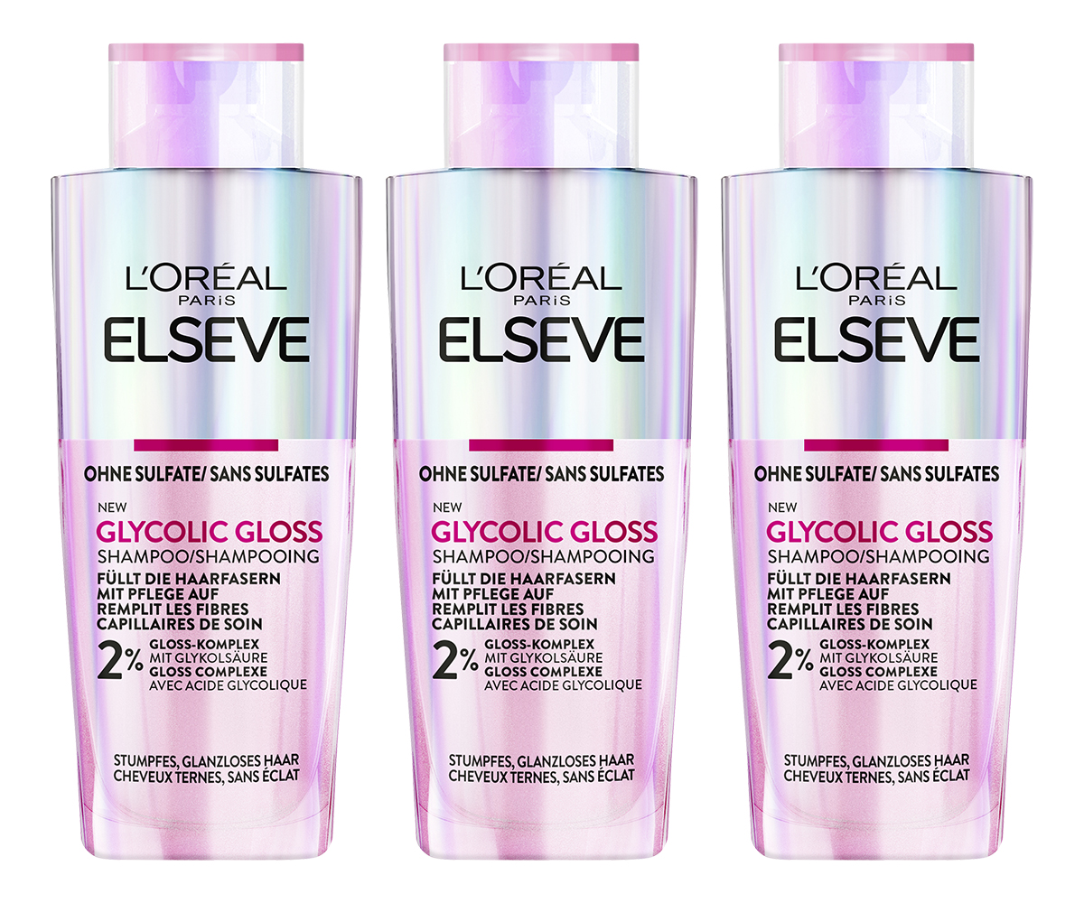 L'oréal Paris Loréal Elseve Haircare - Glycolic Gloss Shampoo Trio 3x200ml