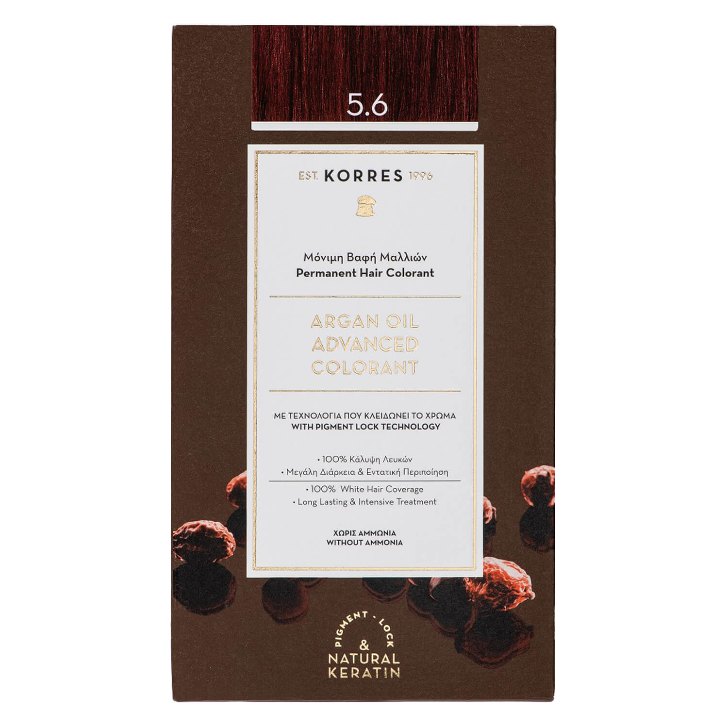 Korres Color – Argan Oil Hochentwickelte Haarcoloration Red Light Brown / Hellbraun Rot 5.6 1x