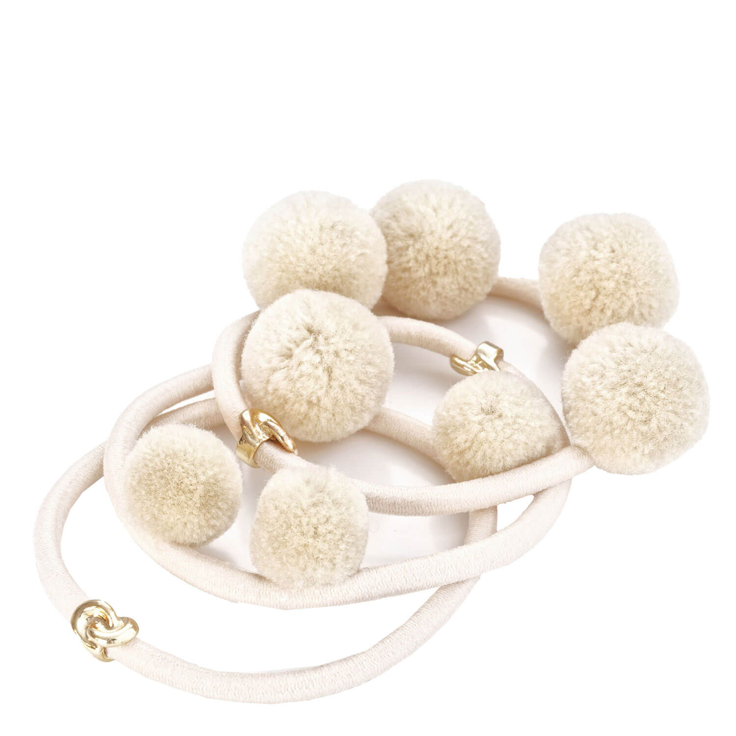 Corinne World – Hair Tie Pom Pom Ibiza Cream 3x