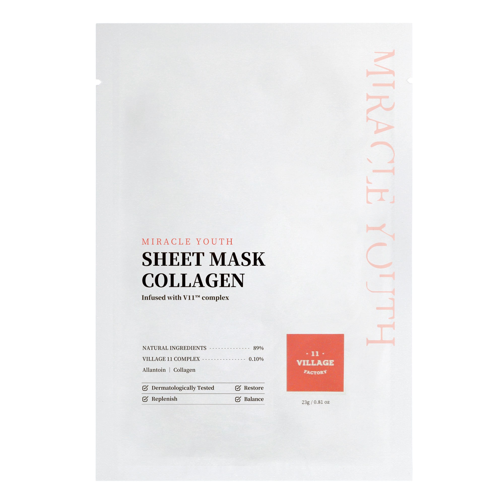 11 Village Factory Miracle Youth – Sheet Mask Collagen 23g