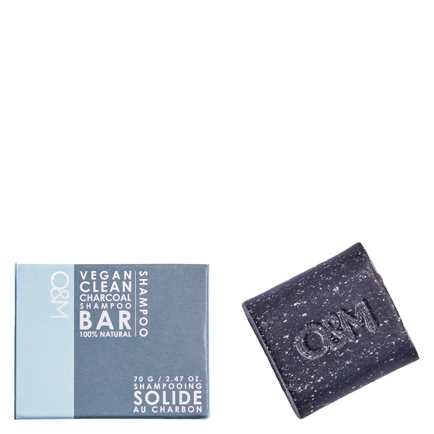 O&M Haircare – Charcoal Shampoo Bar Solide 70g
