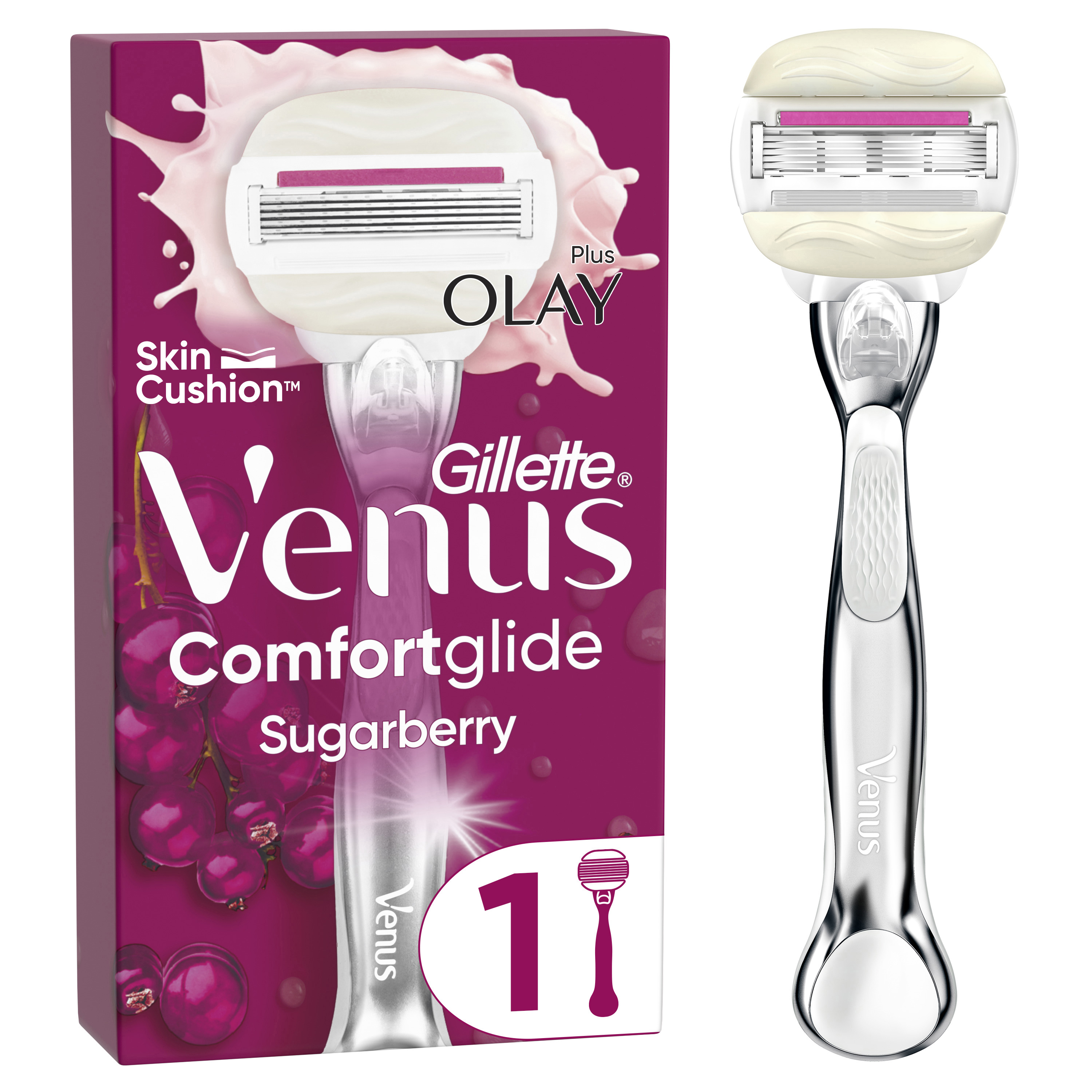 Gillette Venus Gillette – Comfortglide Sugarberry Platinum Rasierapparat Mit 1 Klinge 1stk