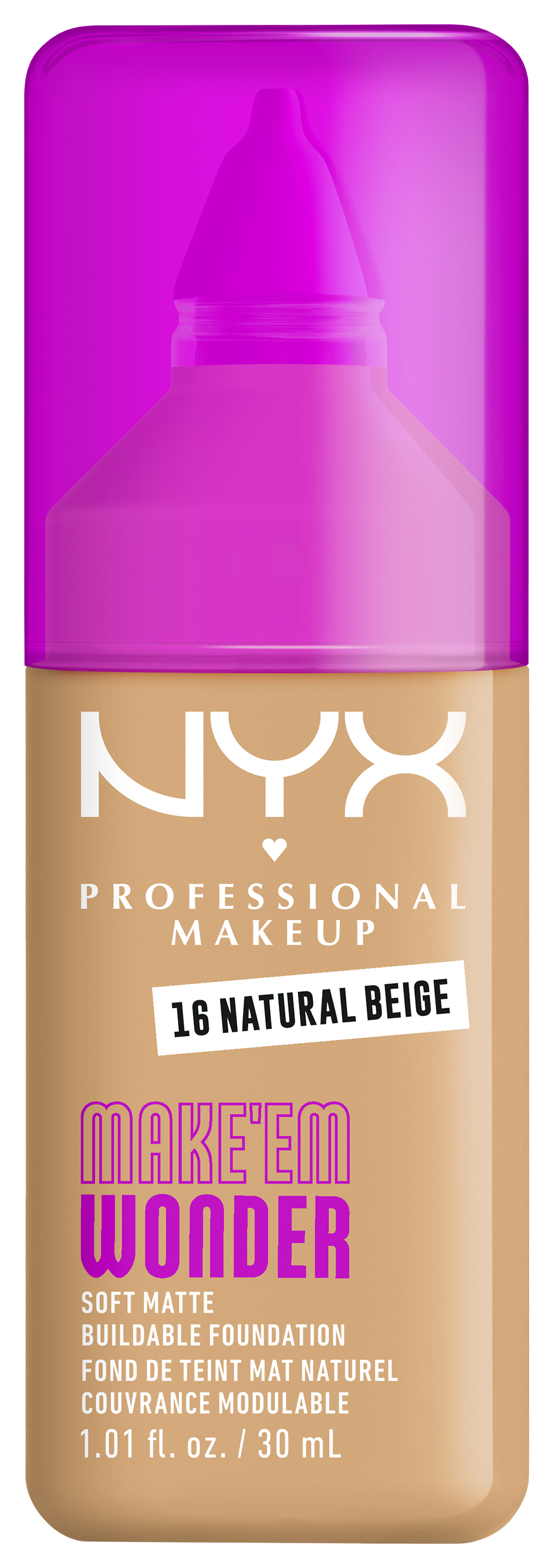 Nyx Professional Makeup Make 'em Wonder - Foundation 16 Natural Beige 30ml