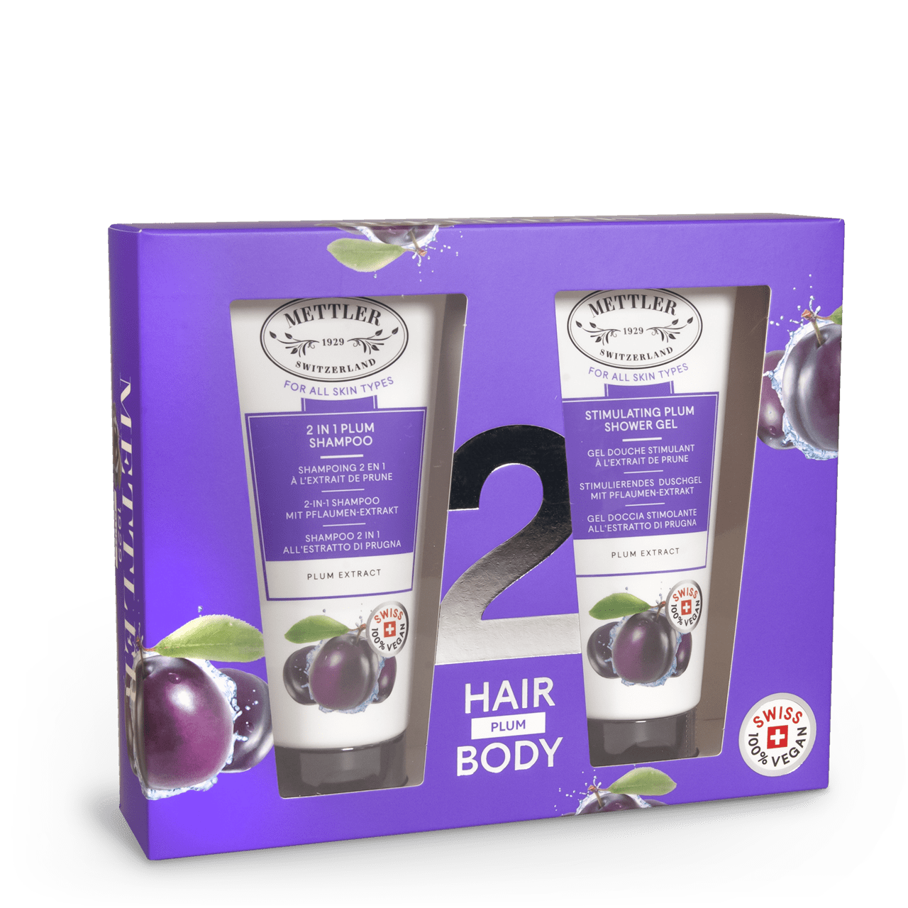 Mettler1929 All Skin Types – Haar & Körperpflegeset Pflaume 2x200ml