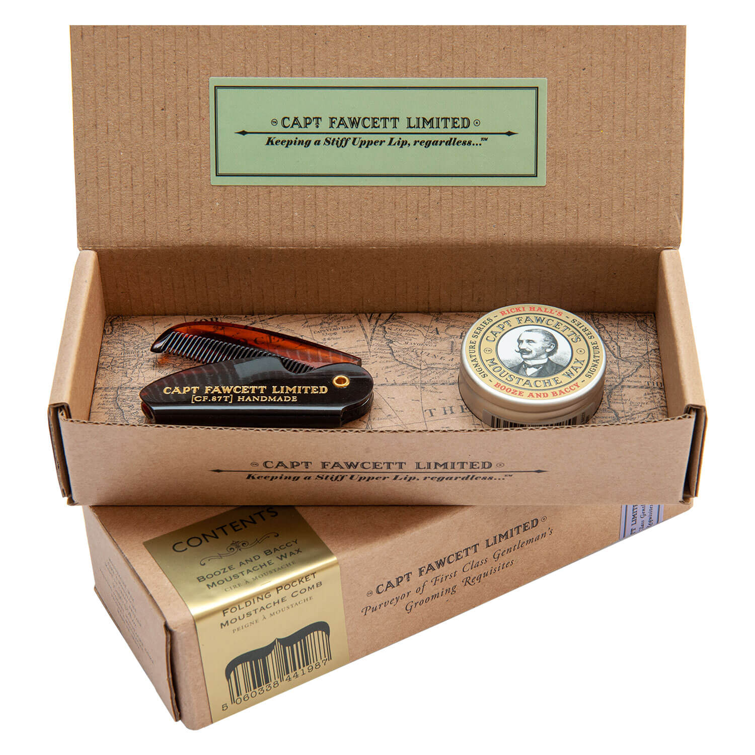 Capt. Fawcett Care – Ricki Hall’s Moustache Wax & Moustache Comb Set